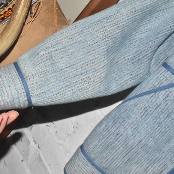 PAUL & JOE Made in France Blue Faded Funky Bomber Style Jacket Size 38! - Picture 3 of 8